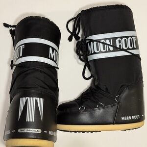 Moon Boot Black and White Winter Boots